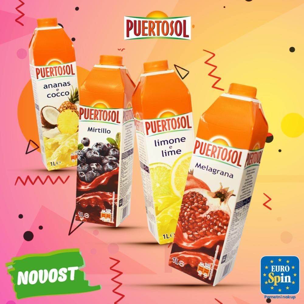 100% Jabolčni sok Puertosol 1 l - Akcija v trgovini Eurospin