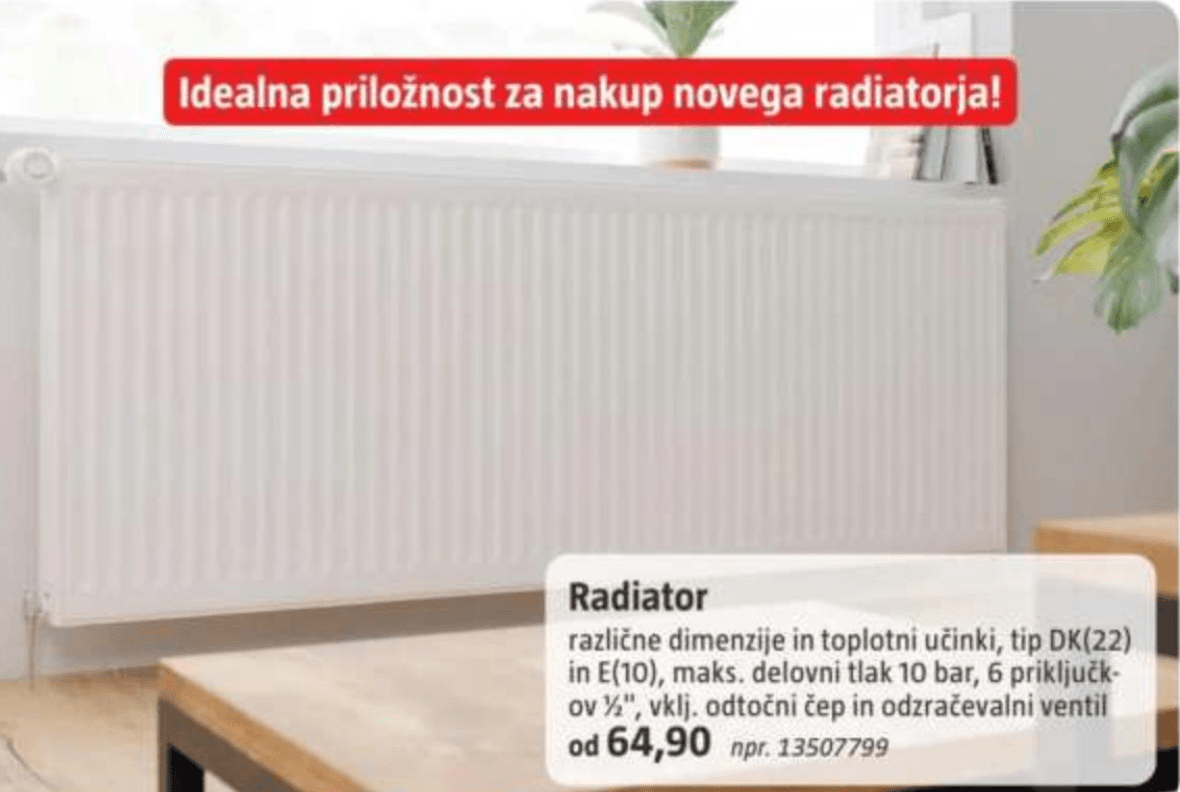 Radiator Akcija v trgovini Bauhaus