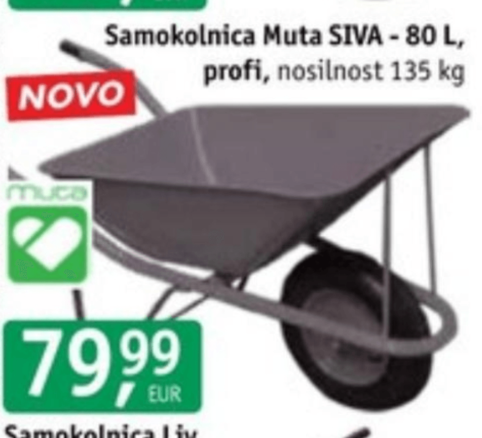Samokolnica Muta SIVA 80 L - Akcija v trgovini Jager
