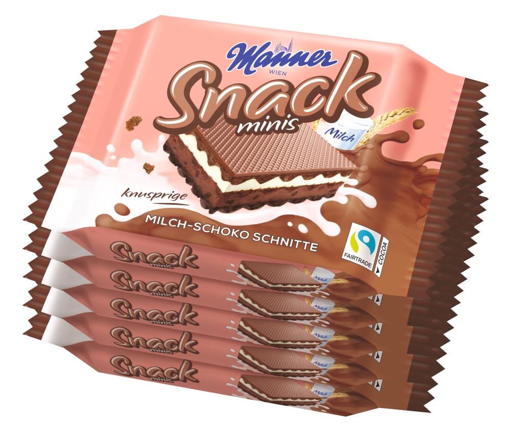 Vaflji Manner Snack Minis 5 x 25 g - Akcija v trgovini Jager