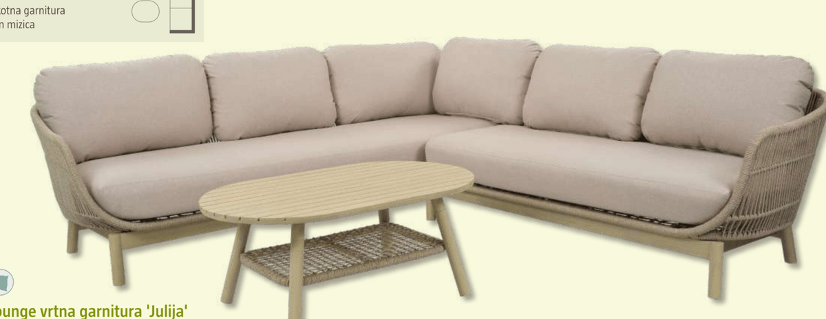 Lounge vrtna garnitura 'Julija' - Akcija v trgovini Bauhaus