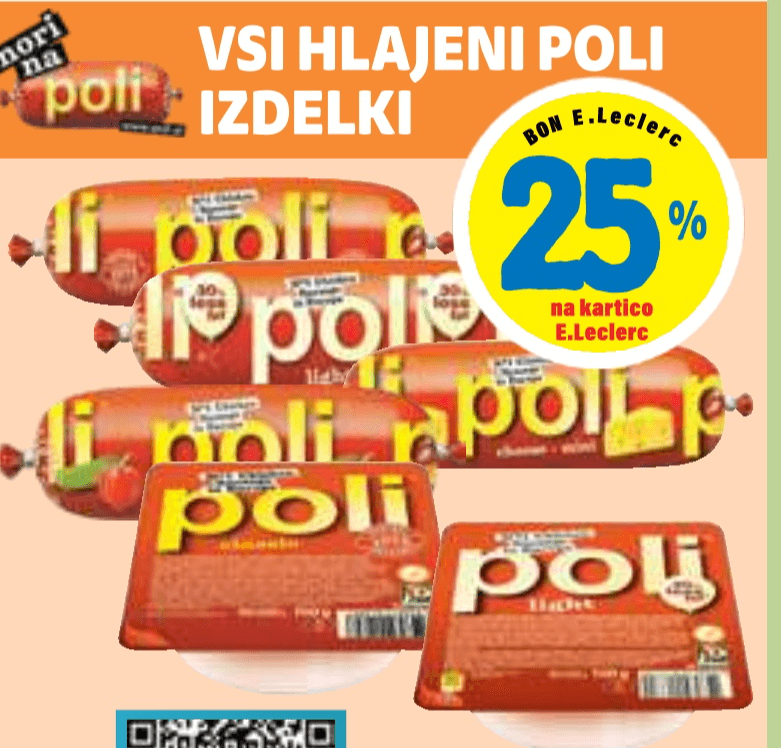 Vsi hlajeni Poli izdelki - Akcija v trgovini E.Leclerc