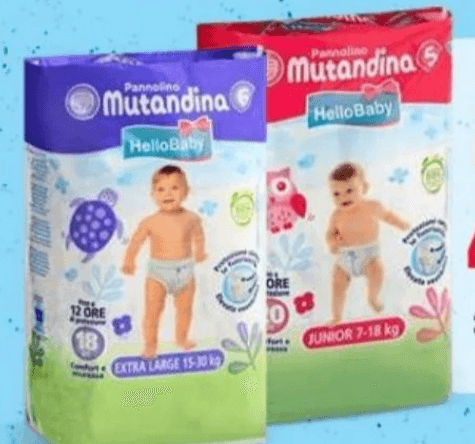 Otroške hlačne plenice 20 kosov Mutandina - Akcija v trgovini Eurospin