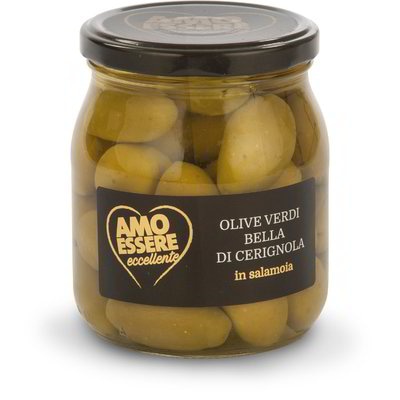 Zelene olive Bella di Cerignola 530 g AMO ESSERE - Akcija v trgovini Eurospin