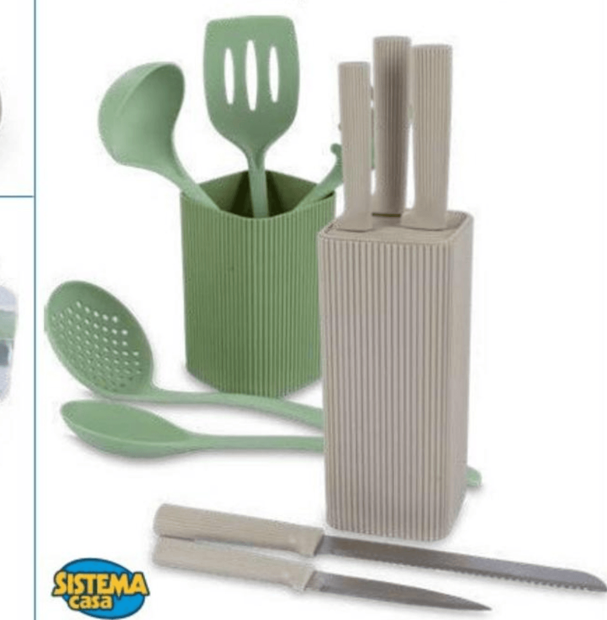 Komplet 5 nožev/kuhinjskih pripomočkov s stojalom Sistema Casa - Akcija v trgovini Eurospin