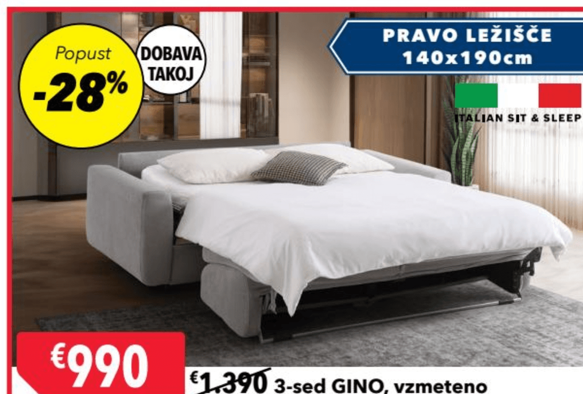 3-sed GINO - Akcija v trgovini Harvey Norman