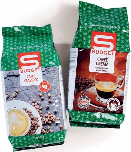 Kava Crema 1 kg Budget - Akcija v trgovini Spar