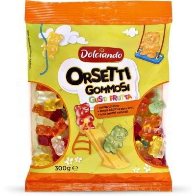 Gumijasti medvedki/stekleničke 100 g Dolciando Akcija v trgovini Eurospin