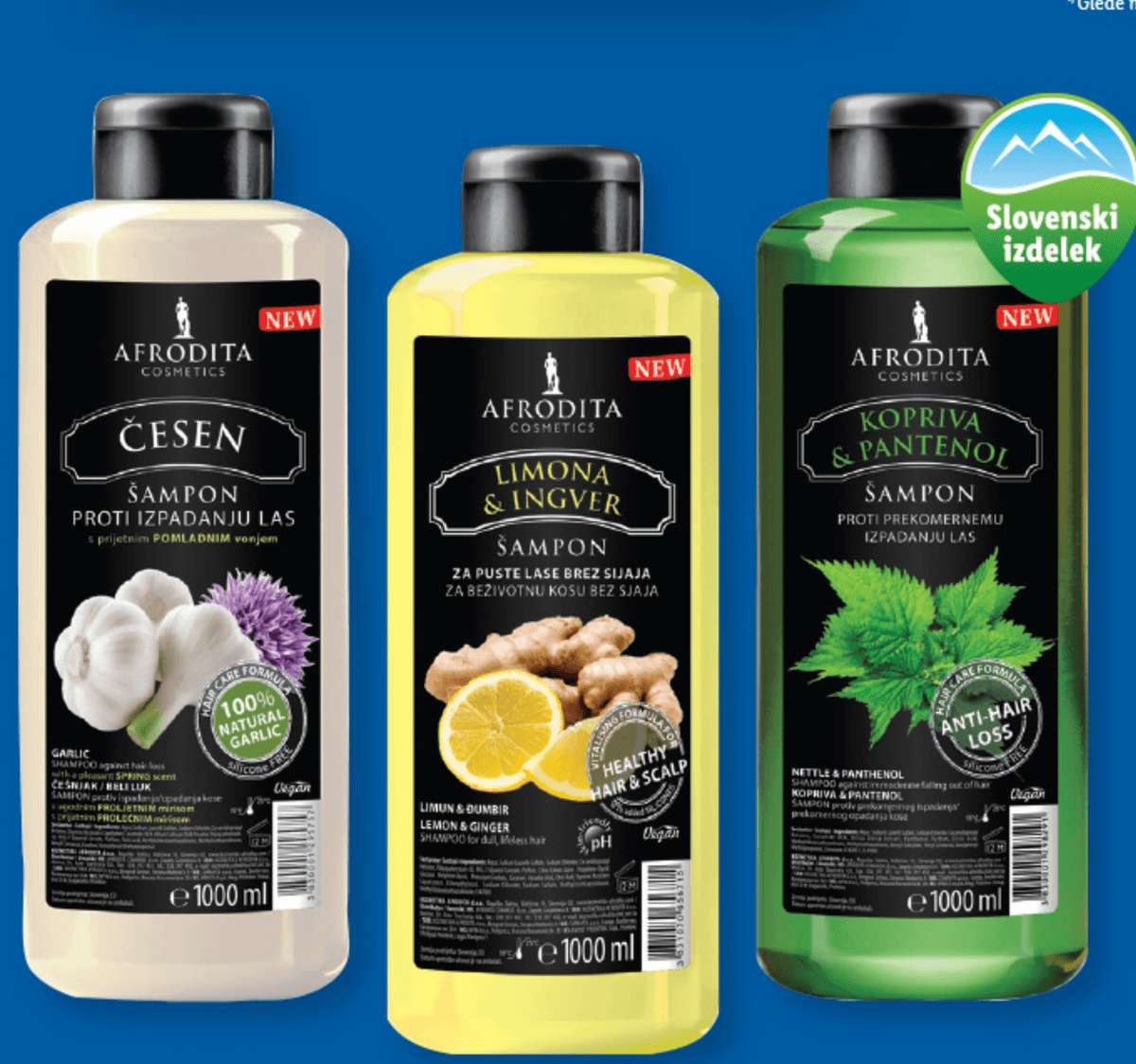 Kozmetika Afrodita Šampon za lase 1 L AFRODITA COSMETICS - Akcija v trgovini Lidl