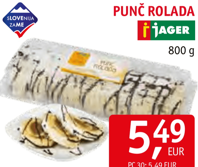 Punč rolada 800 g Jager - Akcija v trgovini Jager
