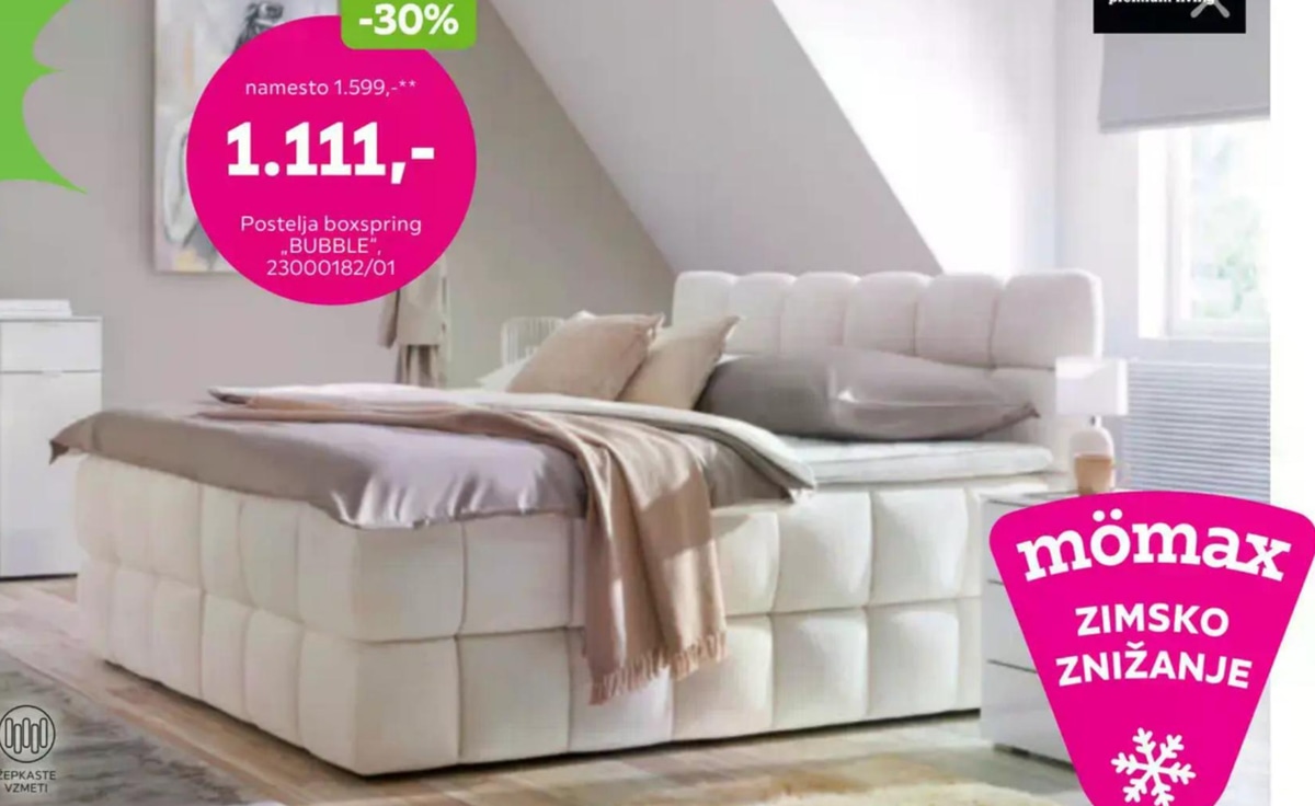 Postelja boxspring „BUBBLE" - Akcija v trgovini Mömax