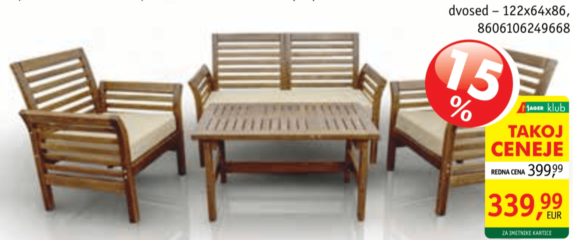 Vrtna granitura Calipso 2 + 1 + 1 - Akcija v trgovini Jager