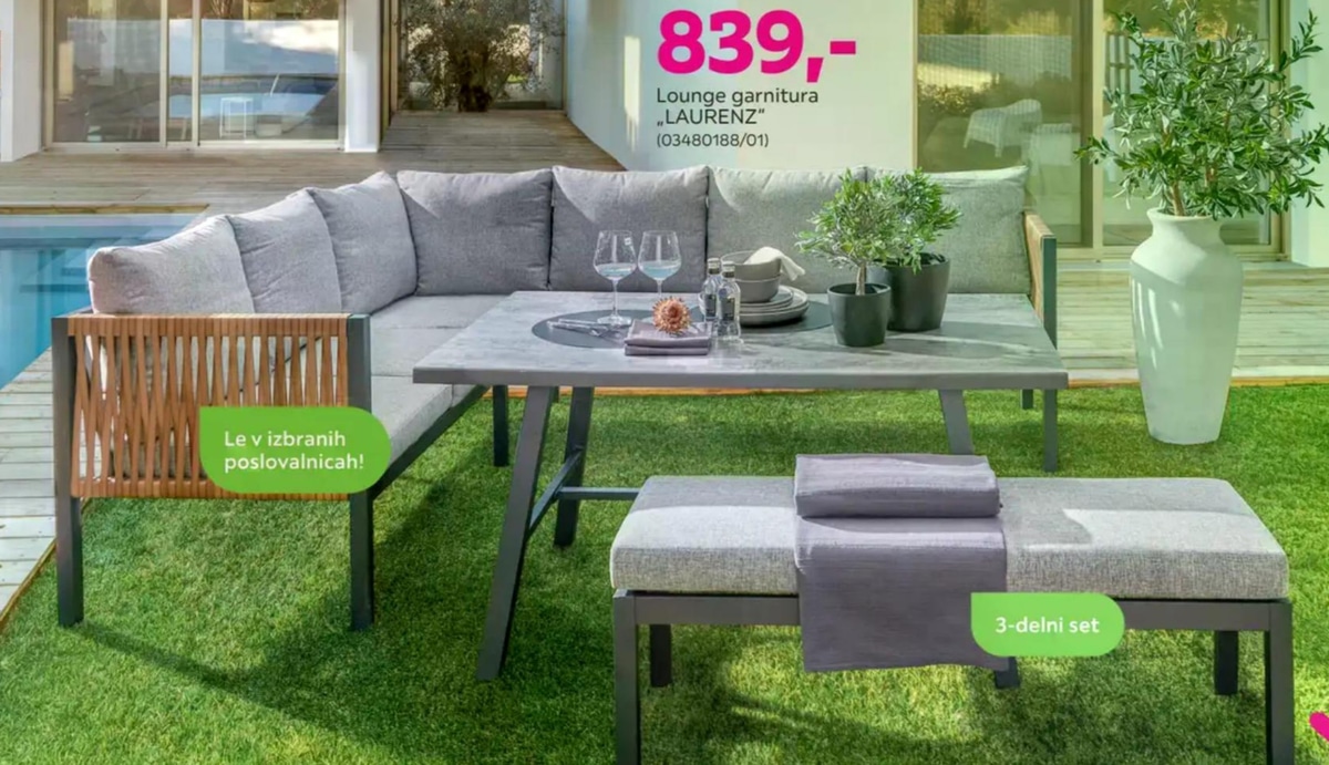 Lounge garnitura "LAURENZ" 3-delni set - Akcija v trgovini Mömax