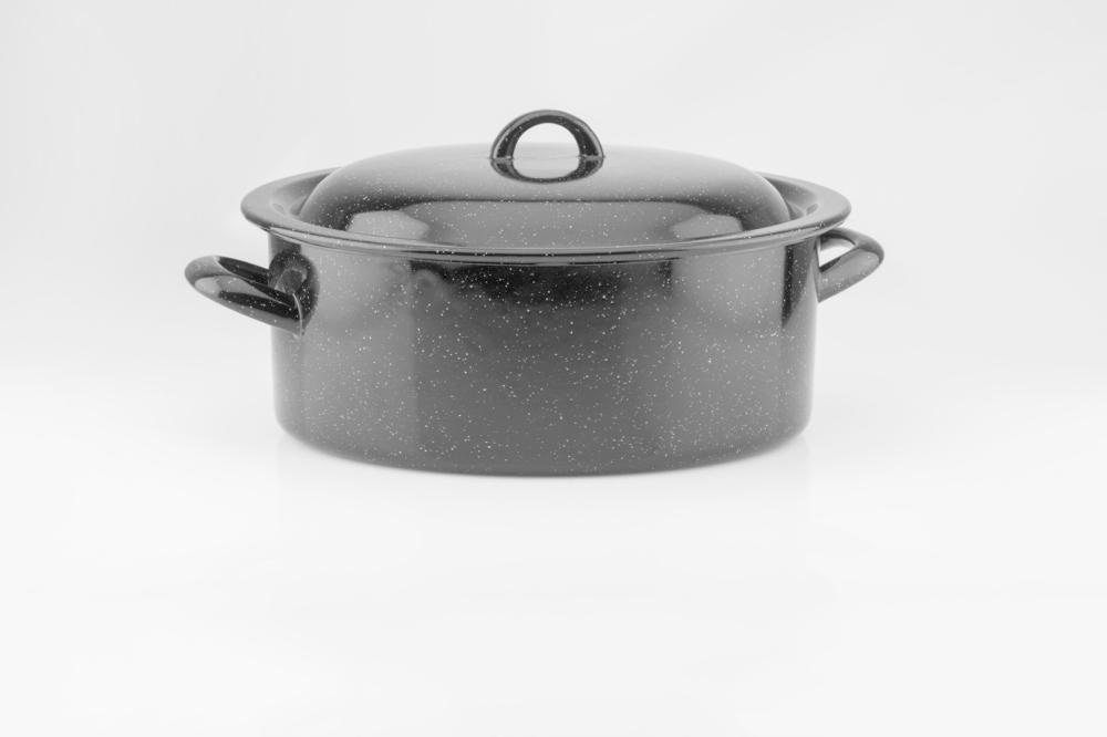 Kozica nizka s pokrovko emajlirana 43 cm - 20 L - Akcija v trgovini Jager