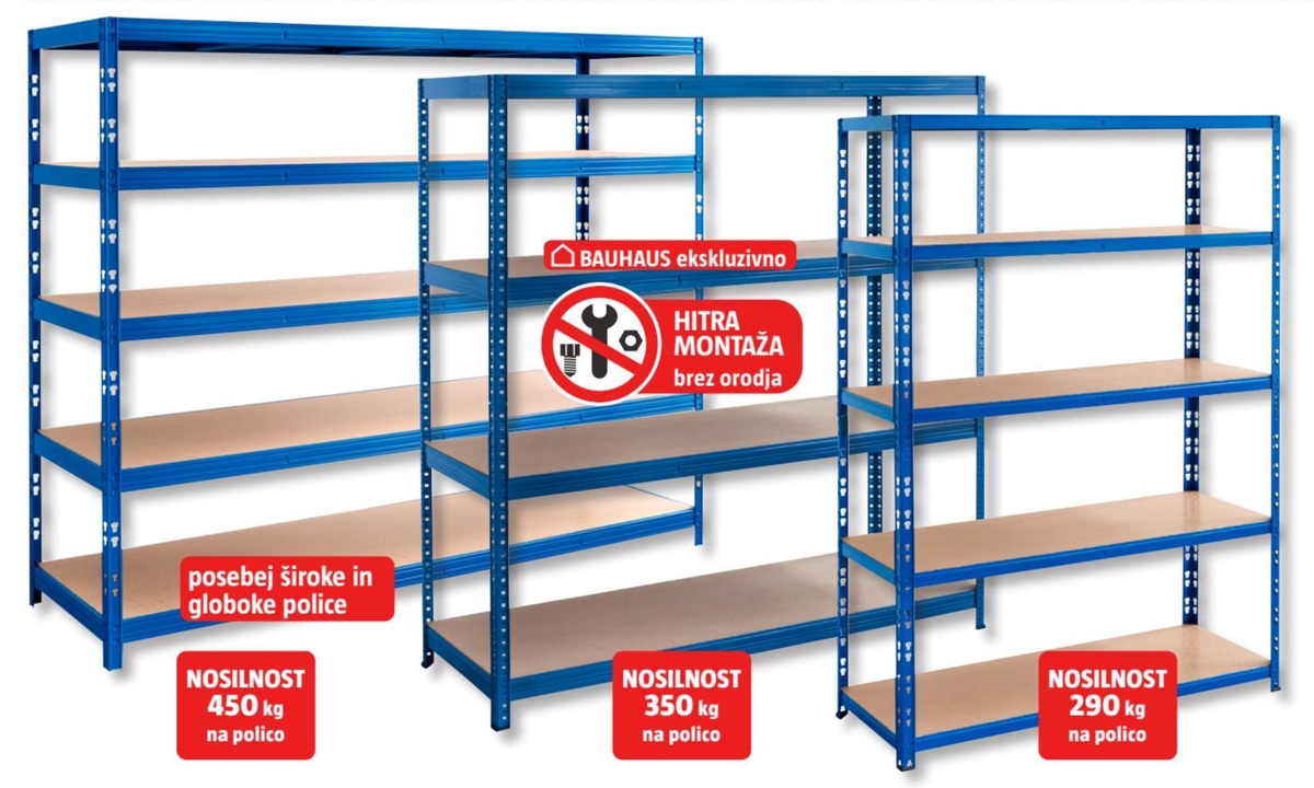 Težkonosilni kovinski regal 'Mega' - Akcija v trgovini Bauhaus