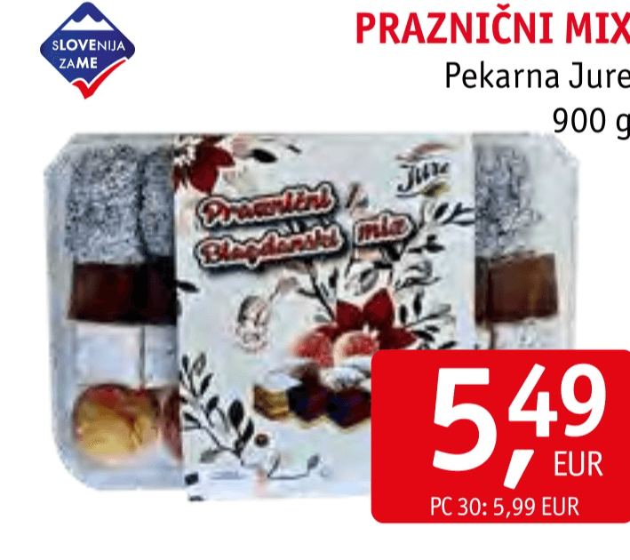 Praznični mix 900 g Pekarna Jure - Akcija v trgovini Jager
