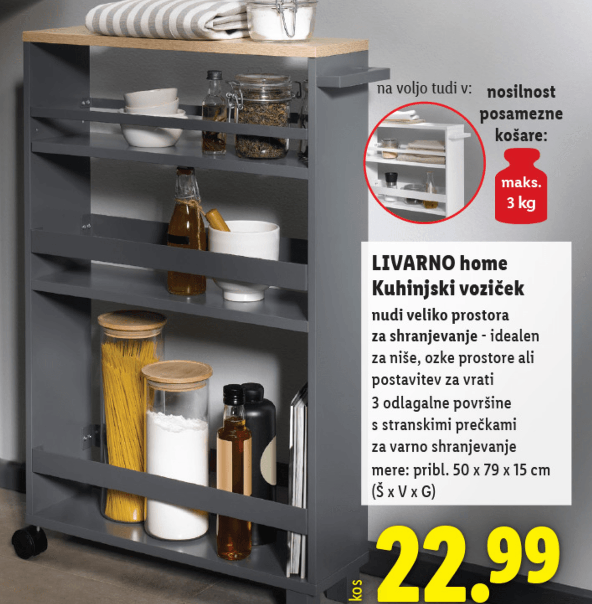 LIVARNO home Kuhinjski voziček - Akcija v trgovini Lidl