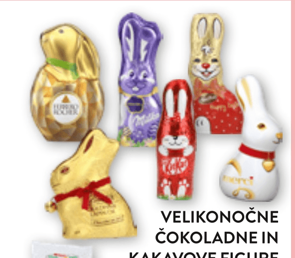 Velikonočne čokoladne in kakavove figure - Akcija v trgovini Spar