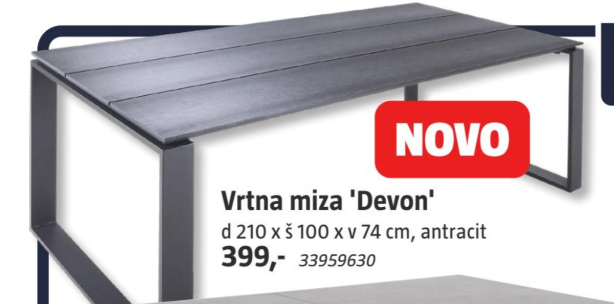 Vrtna miza 'Devon' - Akcija v trgovini Bauhaus