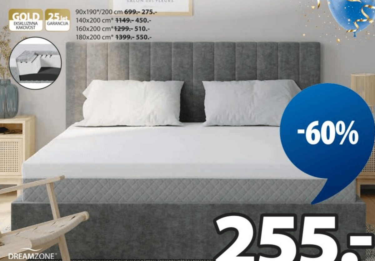 Ležišče 90x190*/200 cm - Akcija v trgovini Jysk