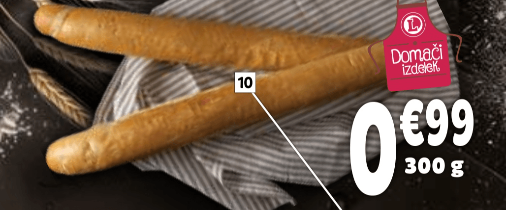 Mlečna Bageta 300 g - Akcija v trgovini E.Leclerc