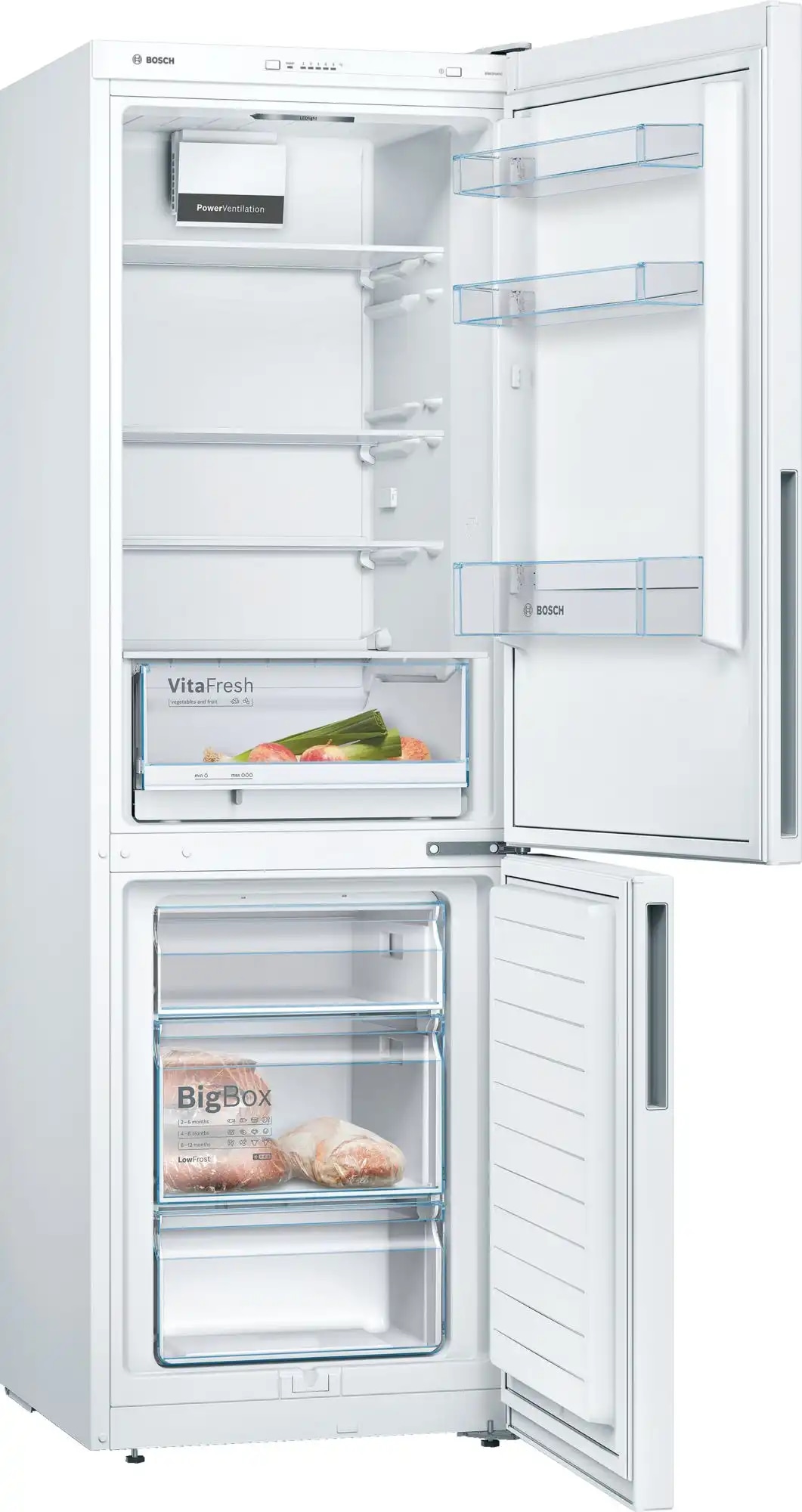 Kombinirani hladilnik KGV362WEAS Bosch - Akcija v trgovini E.Leclerc