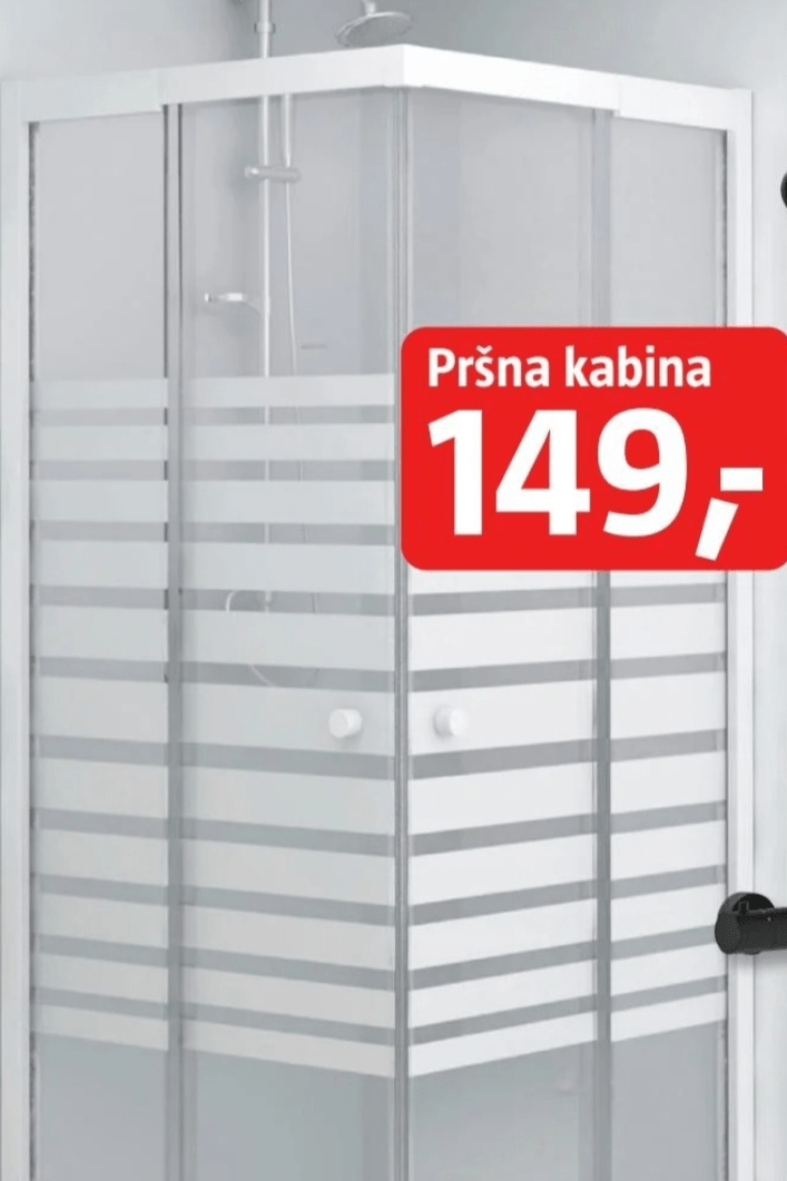 Kvadratna pršna kabina - Akcija v trgovini Bauhaus