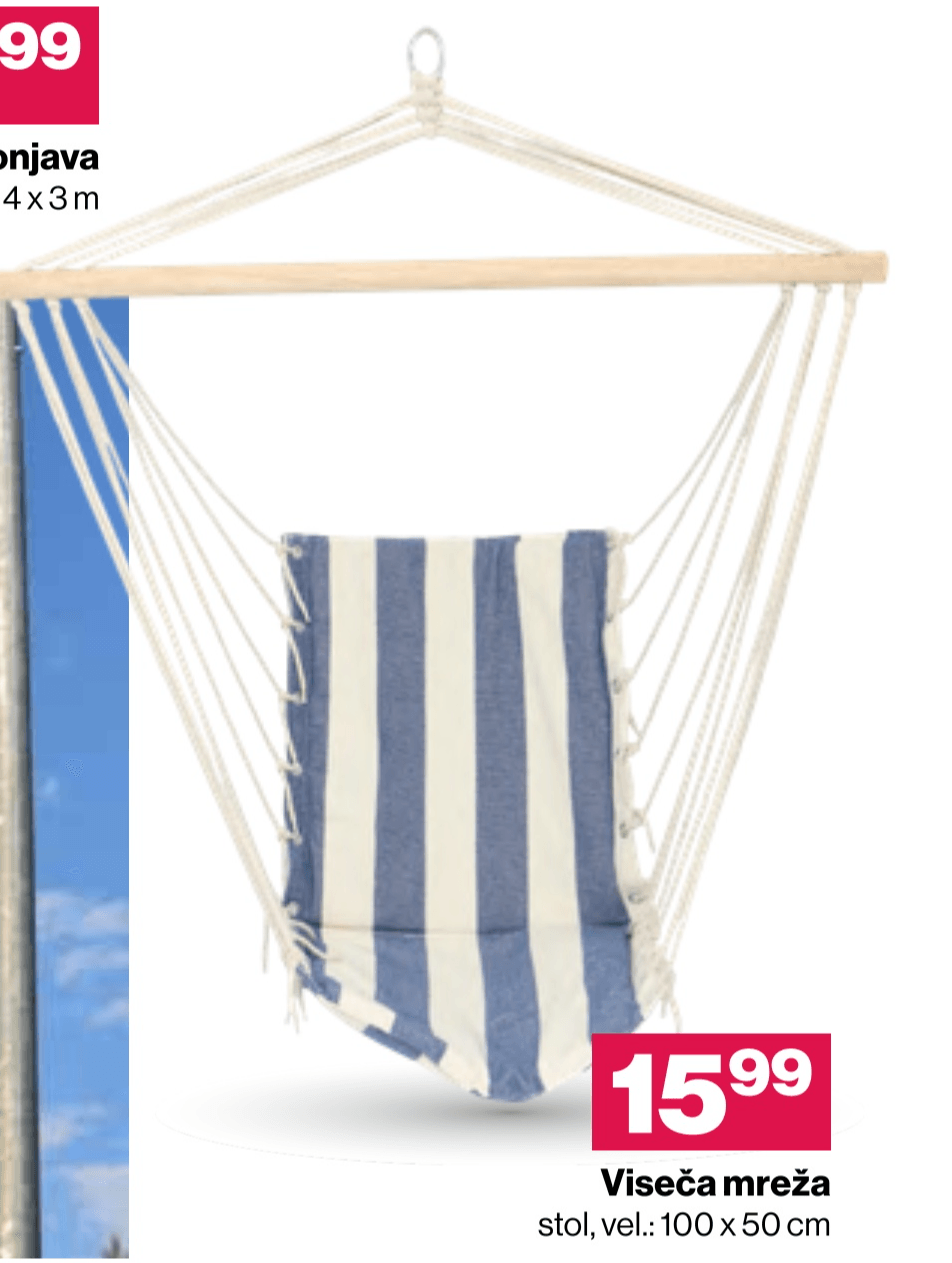 Viseča mreža stol 100 x 50 cm - Akcija v trgovini Mercator