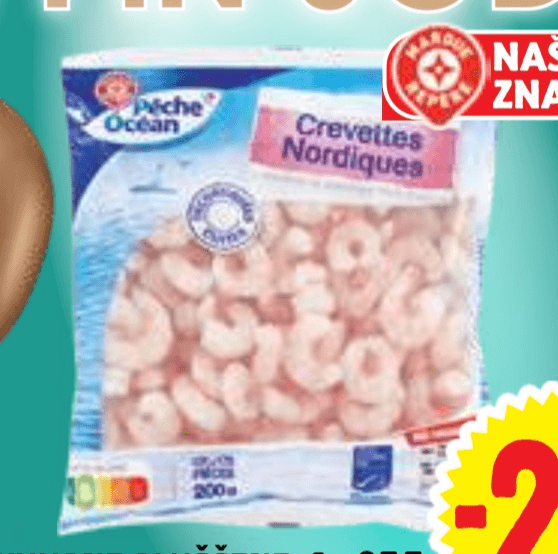 Kuhane oluščene kozice Pêche Océan 200 g Akcija v trgovini E.Leclerc