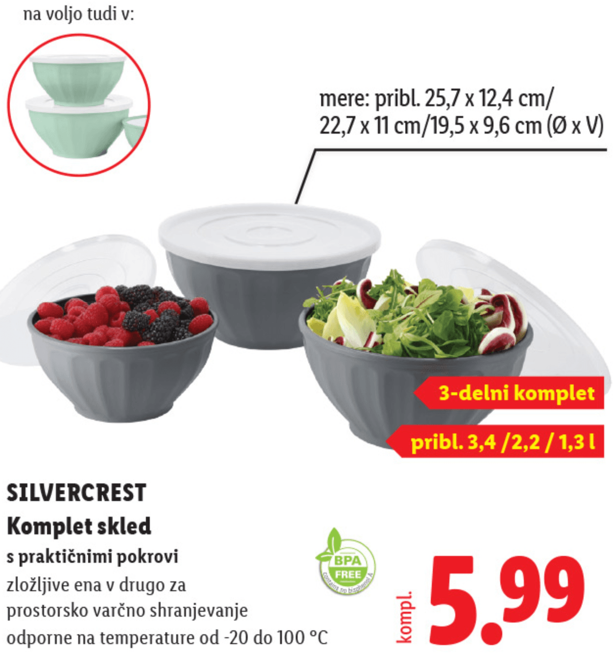 SILVERCREST Komplet skled - Akcija v trgovini Lidl