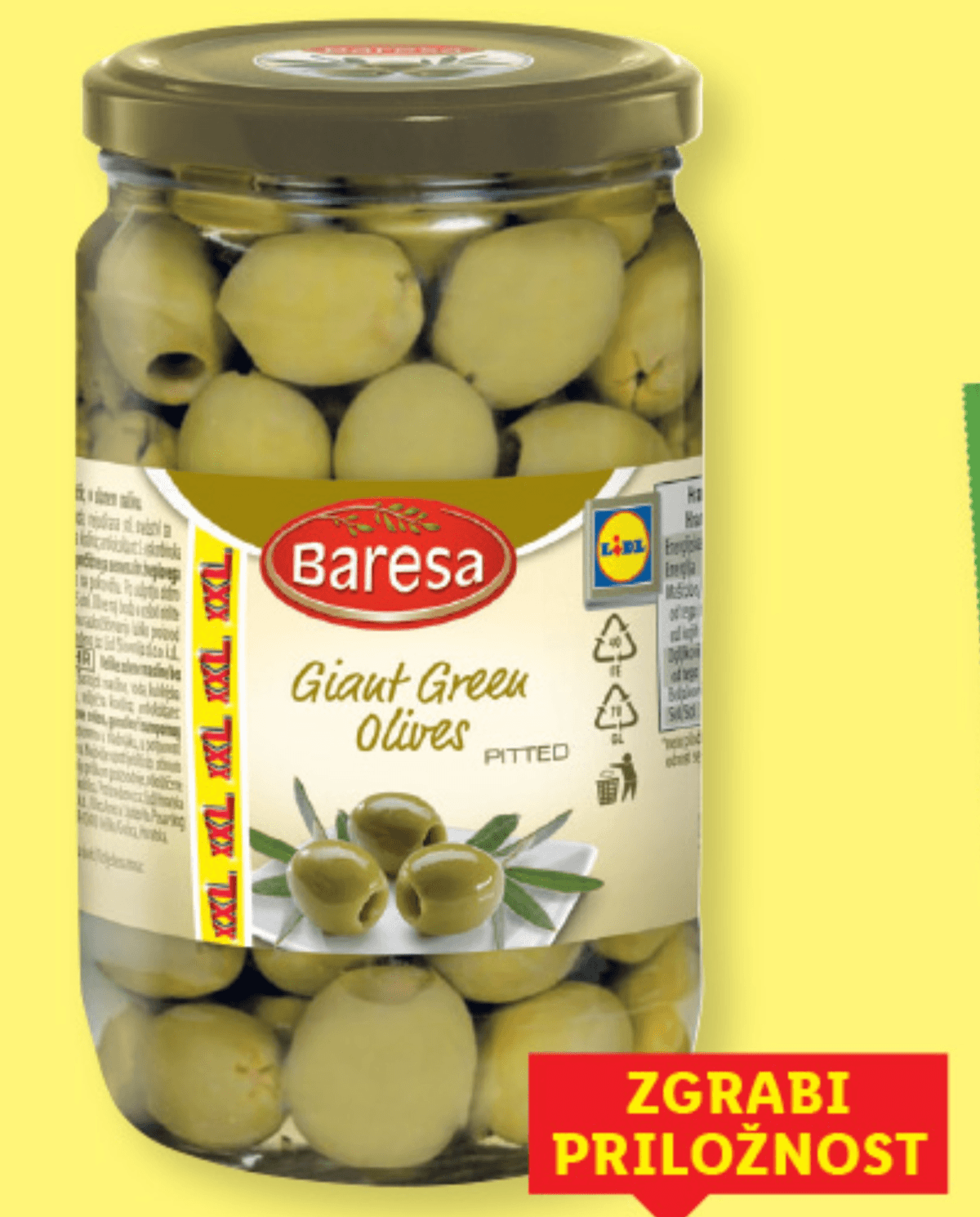 Baresa Zelene olive XXL 720 ml - Akcija v trgovini Lidl