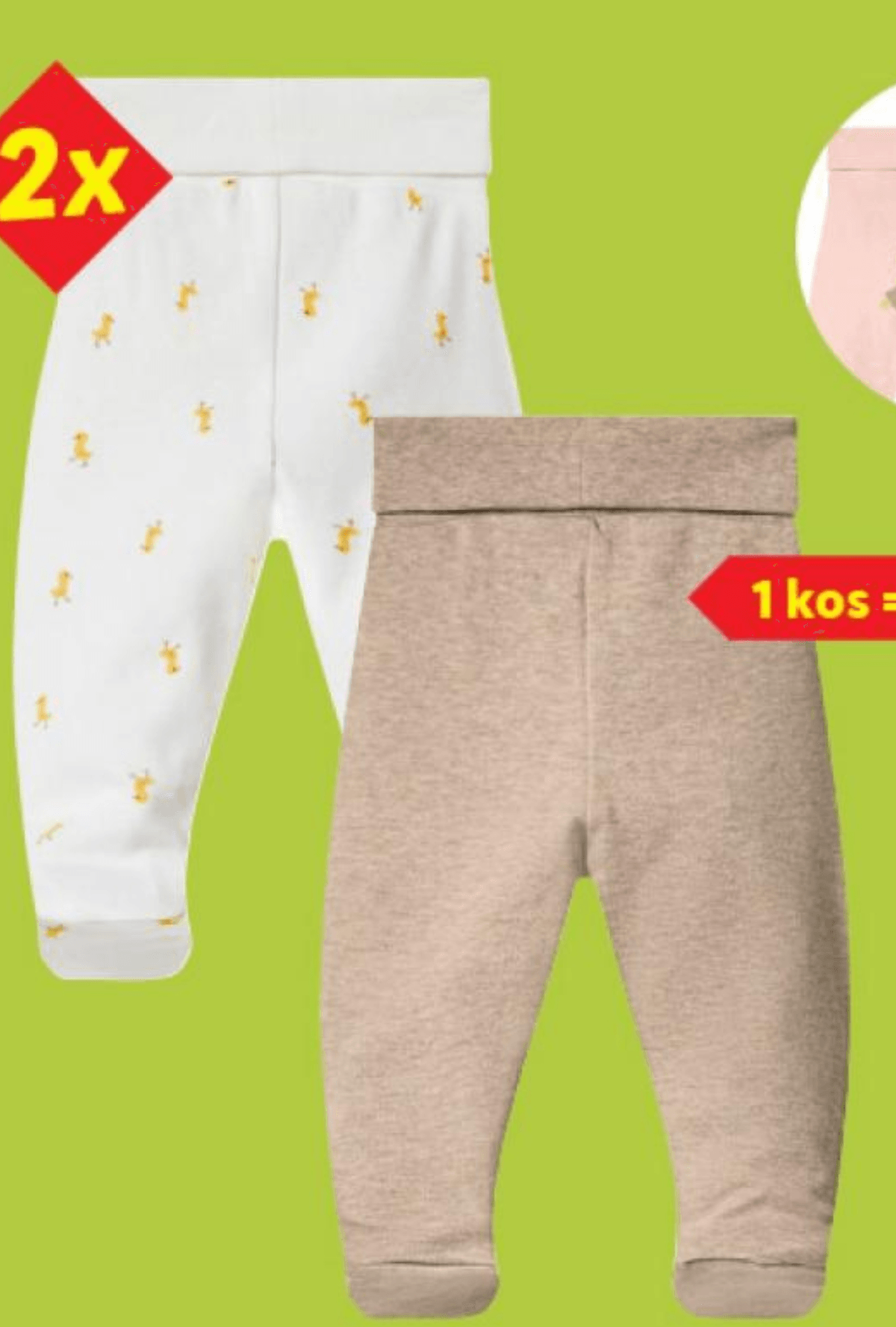 LUPILU Hlače za dojenčke 2 kosa - Akcija v trgovini Lidl