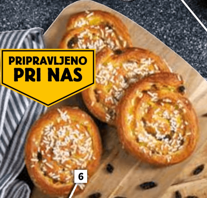 Rozinovo pecivo 4 kos - Akcija v trgovini E.Leclerc