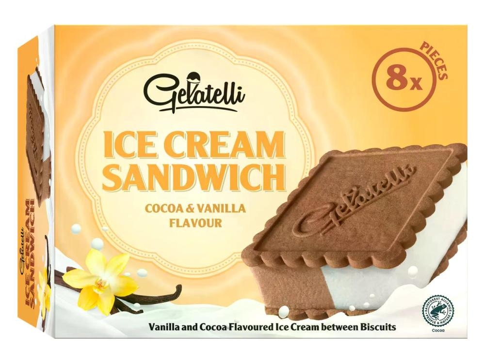 GELATELLI Sladoledni sendviči 8 x 120 ml - Akcija u trgovini Lidl