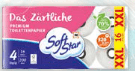 Softstar toaletni papir 16x200 kosov - Akcija v trgovini Mueller