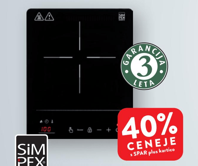 Simpex Basic indukcijska plošča Akcija u trgovini Spar