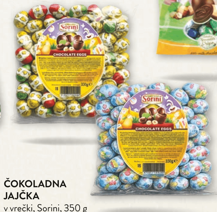 Čokoladna jajčka Sorini 350 g - Akcija v trgovini Spar