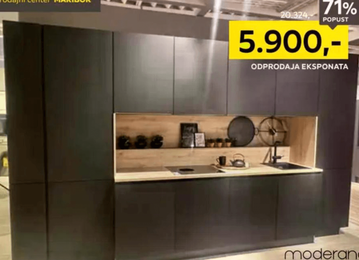 Kuhinja moderano - Akcija v trgovini Lesnina