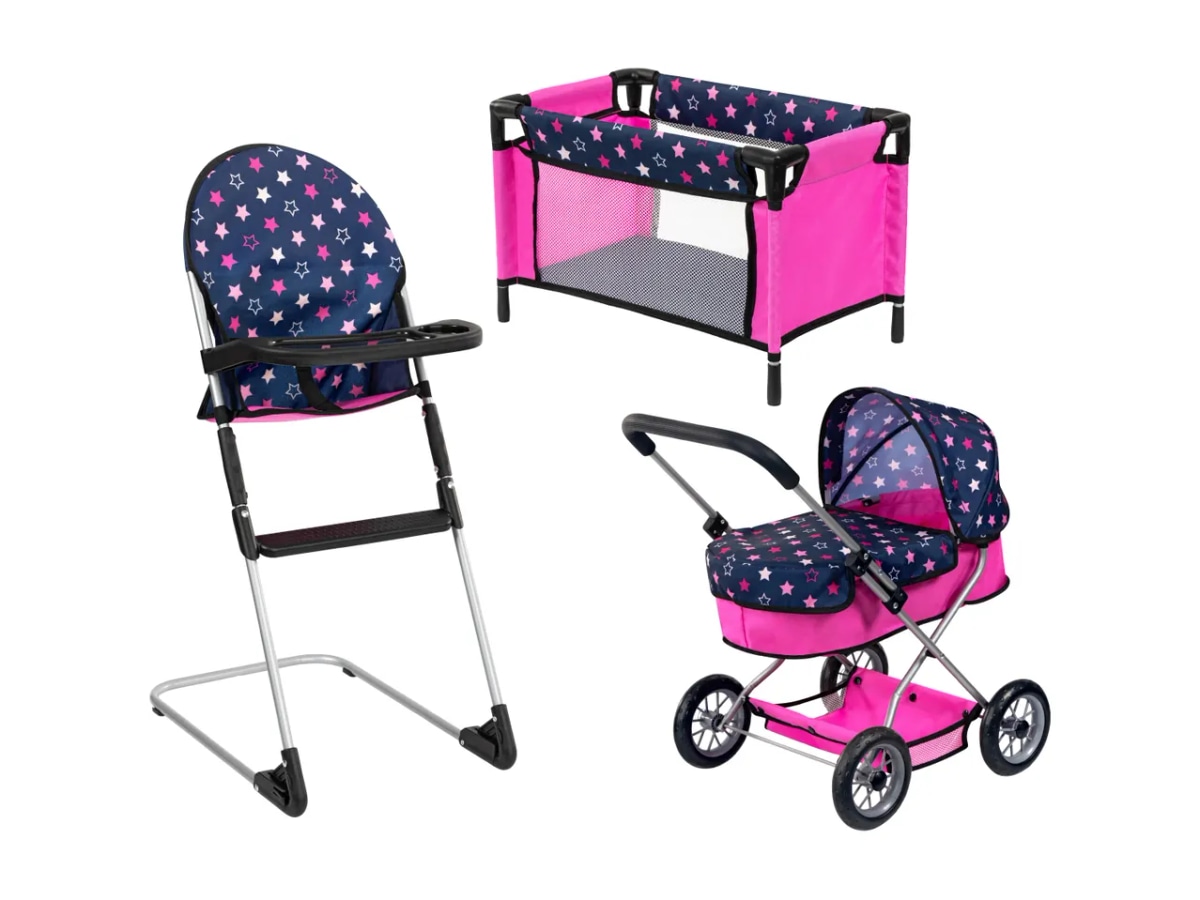Komplet voziček/posteljica in stol za lutke Bayer Design - Akcija v trgovini Lidl