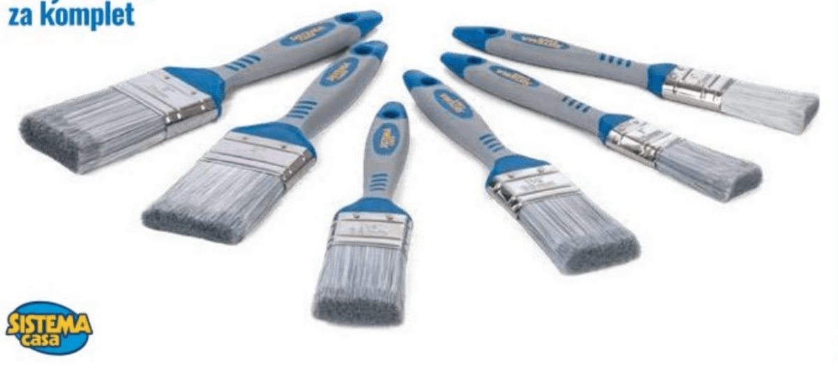 Komplet 6 ploščatih čopičev 6 Sistema Casa - Akcija v trgovini Eurospin