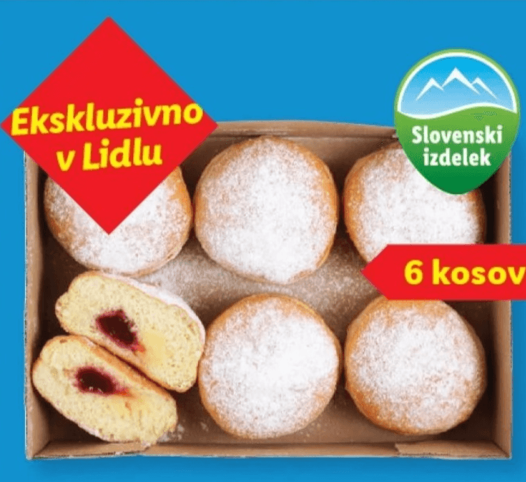 Krofi z vanilijo in gozdnimi sadeži 6 x 60 g Tvojih 5 minut - Akcija v trgovini Lidl