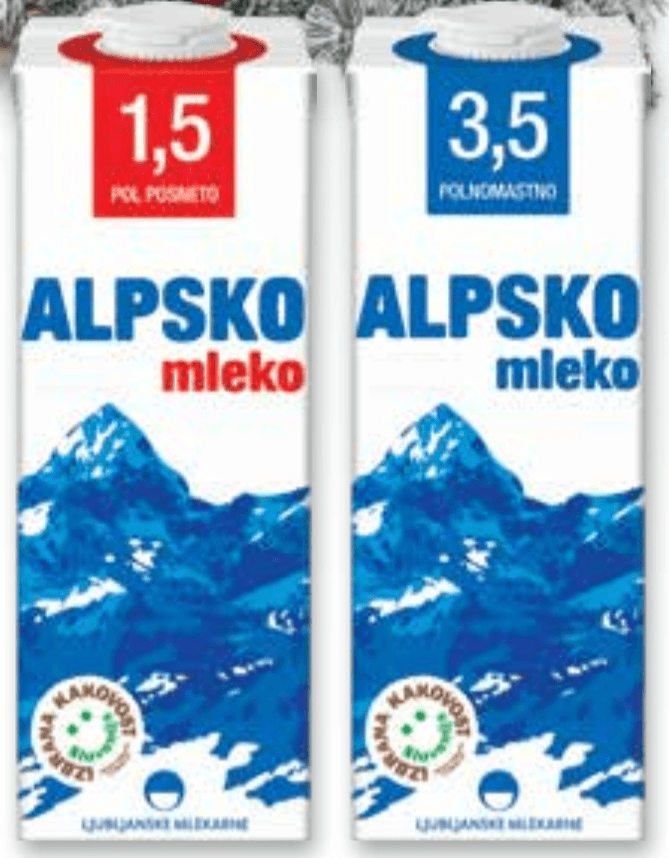 ALPSKO MLEKO 1 l - Akcija v trgovini Tuš