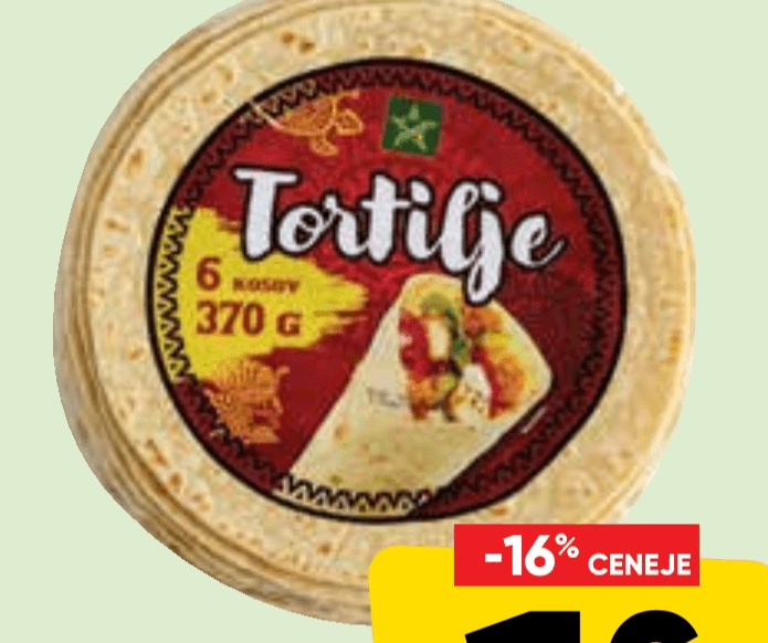 Pšenične Tortilje 370 g - Akcija v trgovini Tuš