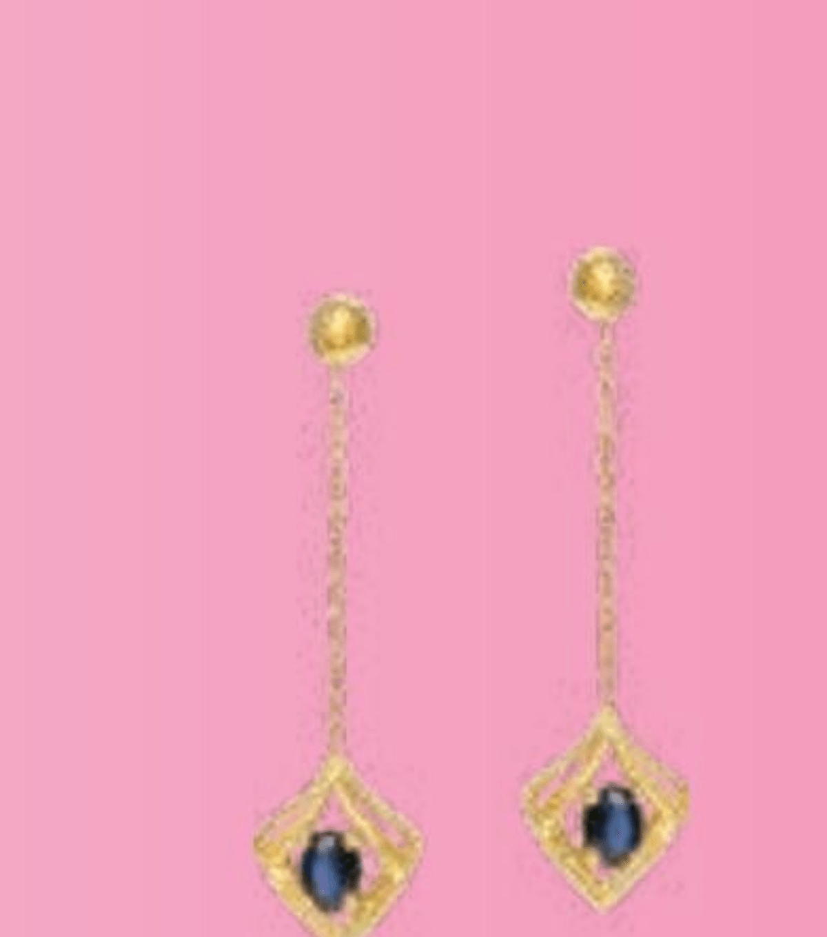 Zlati viseči uhani z modrima safirjema 1,41 g - Akcija v trgovini E.Leclerc