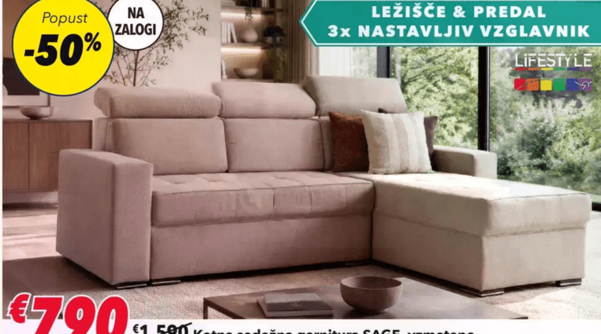Kotna sedežna garnitura SAGE - Akcija u trgovini Harvey Norman