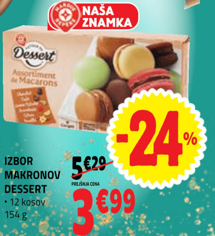 Izbor makronov Dessert 154 g - Akcija v trgovini E.Leclerc
