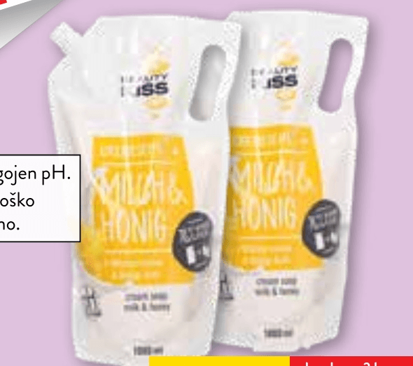 Beauty Kiss kremno tekoče milo 1 L - Akcija v trgovini Spar