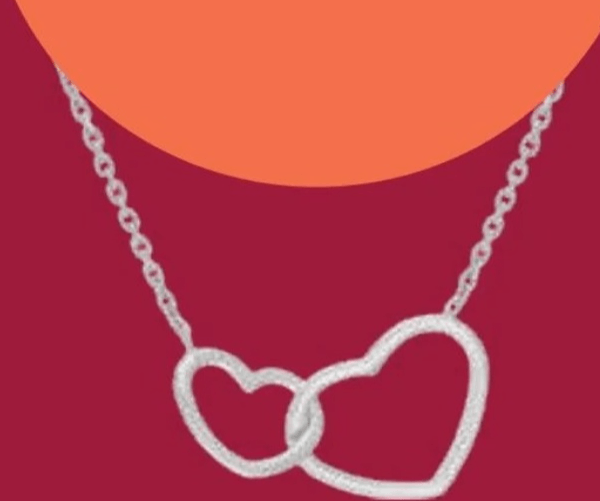 Ogrlica z dvema srčkoma 42 cm - Akcija v trgovini E.Leclerc