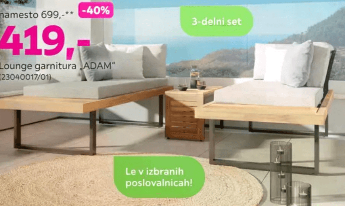 Lounge garnitura „ADAM" 3-delni set - Akcija v trgovini Mömax