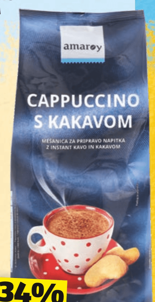 Cappuccino z okusom kakava 1 kg Amaroy - Akcija v trgovini Hofer